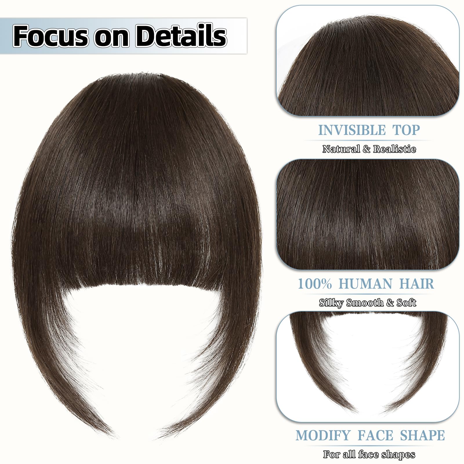 Niceone Hair clip-in bangs heat-styling close-up ready for curling or straightening