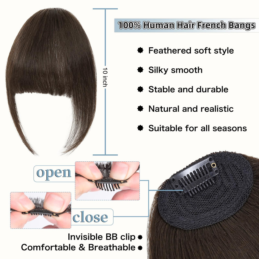 Niceone Hair clip-in bangs invisible BB clip close-up for secure all-day wear