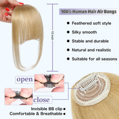 Niceone Hair Wispy Bangs clip-on design demonstrates quick, secure attachment.
