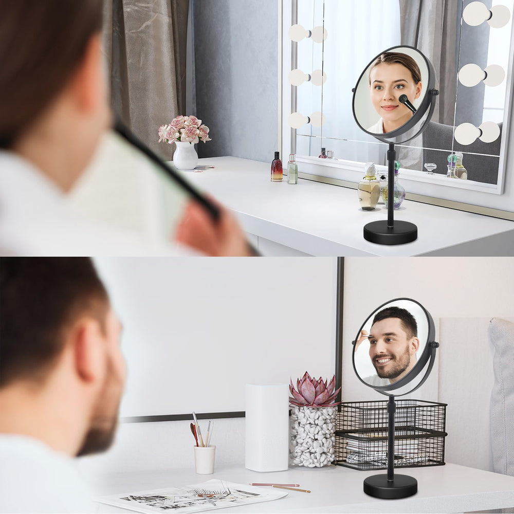 Nicesail Double-sided 1x/5x mirror supports versatile makeup tasks.