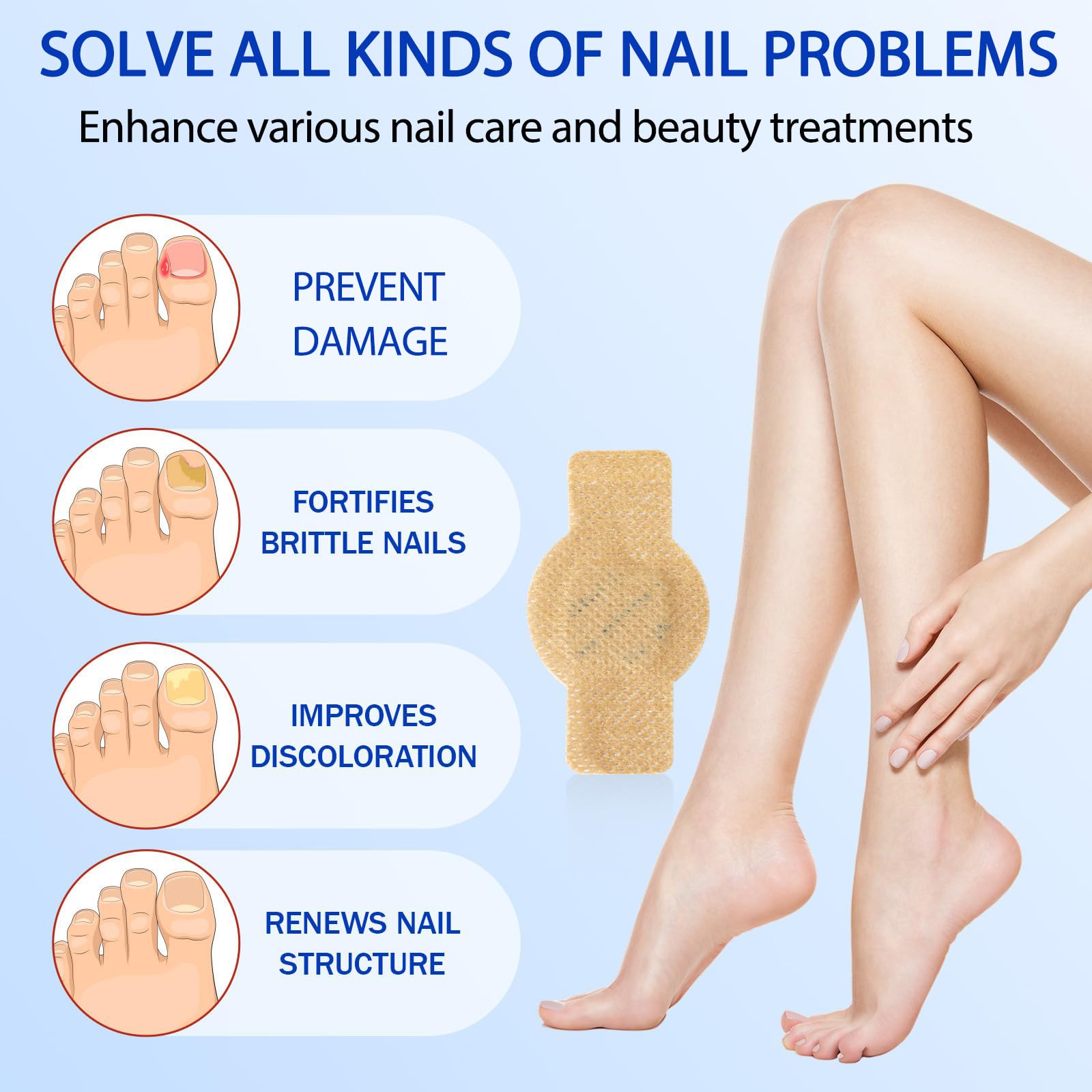Nichalous Nail Patches in a nighttime setting ready for sleep-based repair.