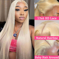 NICILK 613 lace front wig hair close-up highlights healthy Brazilian virgin hair.