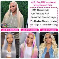 NICILK 613 lace front wig HD lace detail for seamless invisible wig line.