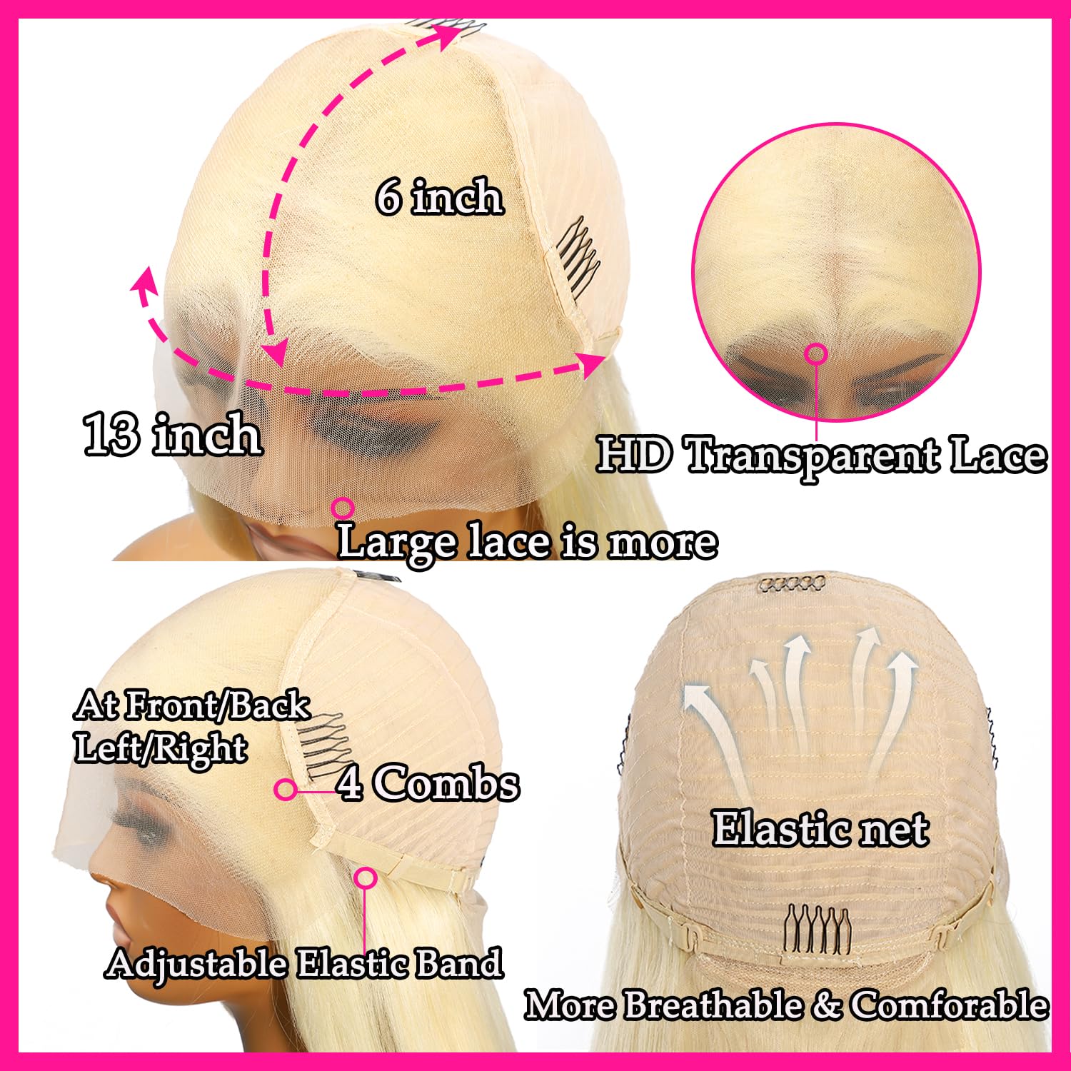 NICILK 613 lace front wig pre-plucked baby hair for a natural-looking hairline.