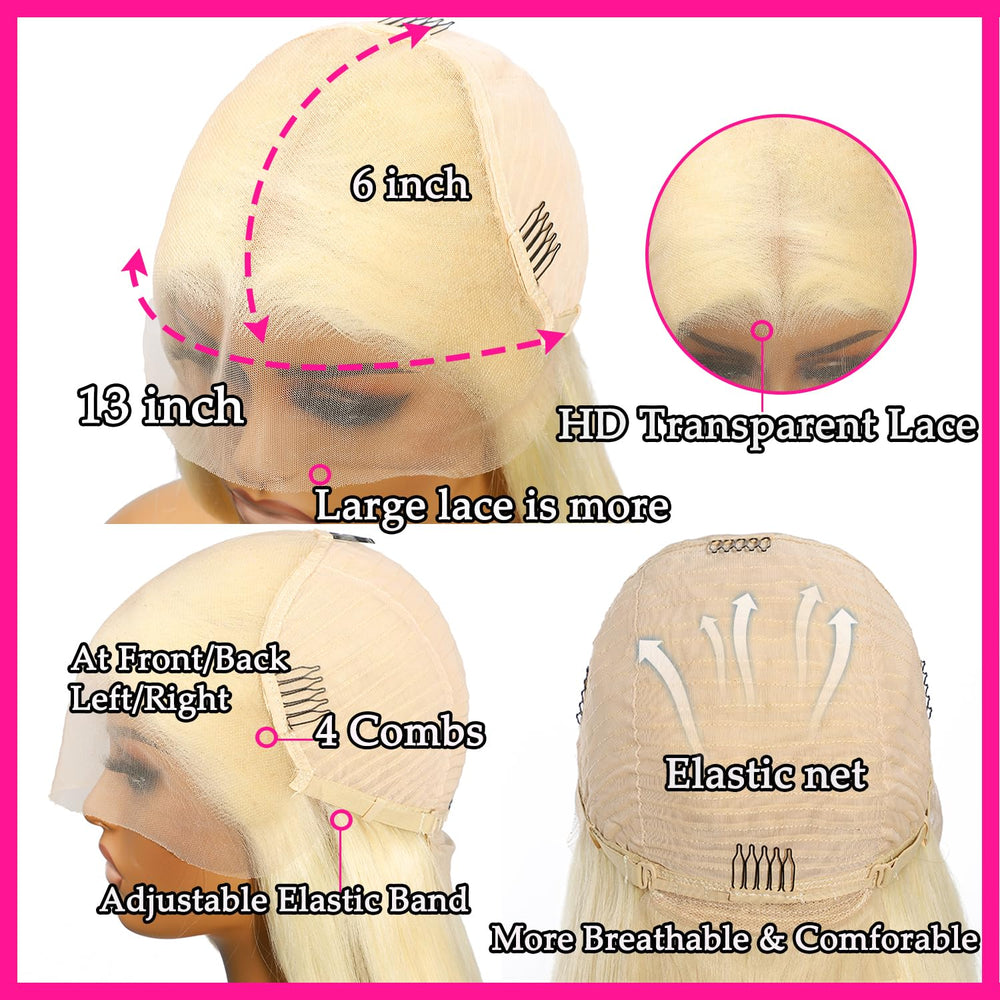 NICILK 613 lace front wig pre-plucked baby hair for a natural-looking hairline.