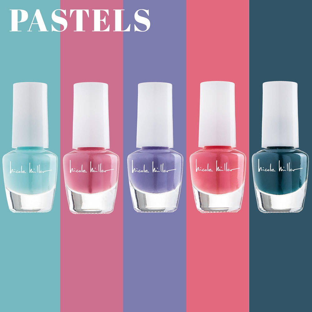 Nicole Miller mini nail polish set metallics for festive shimmer.
