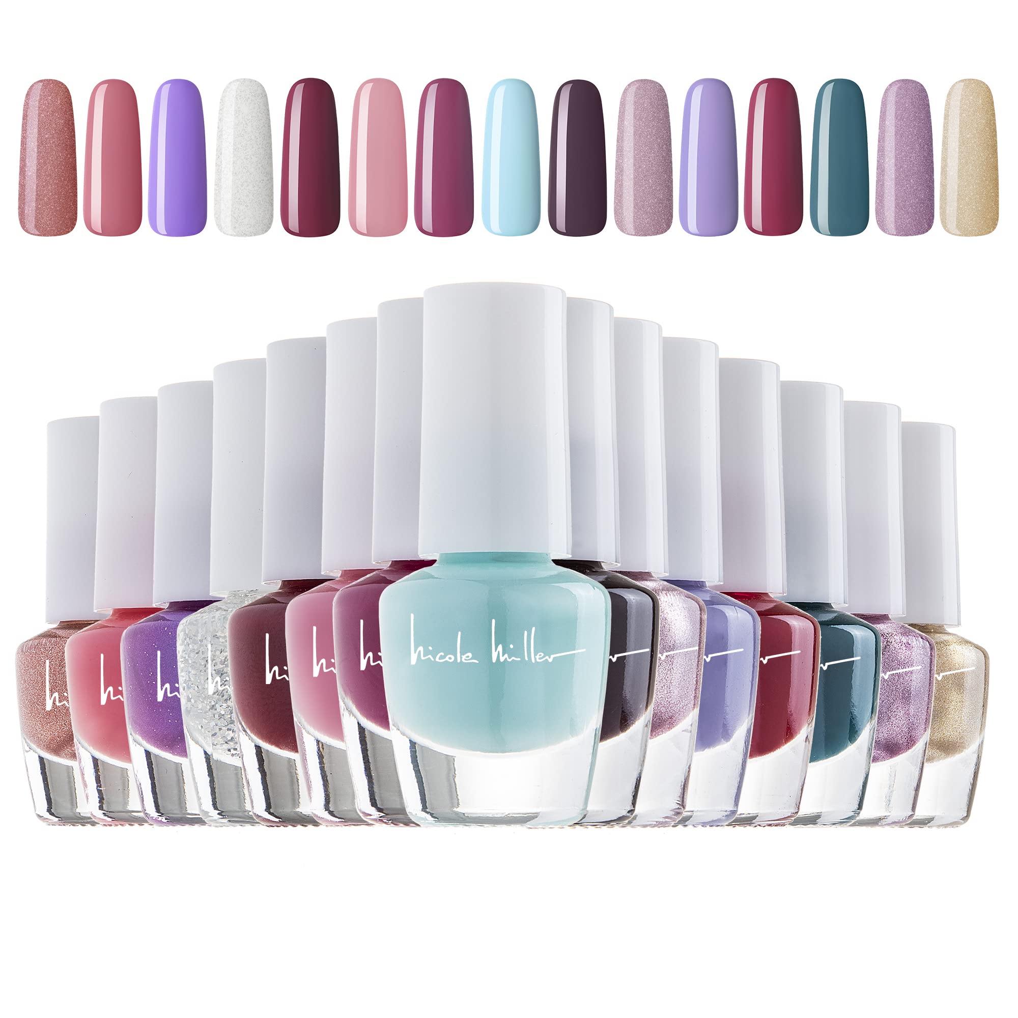 Nicole Miller mini nail polish set palette offers versatile shades for chic manis.