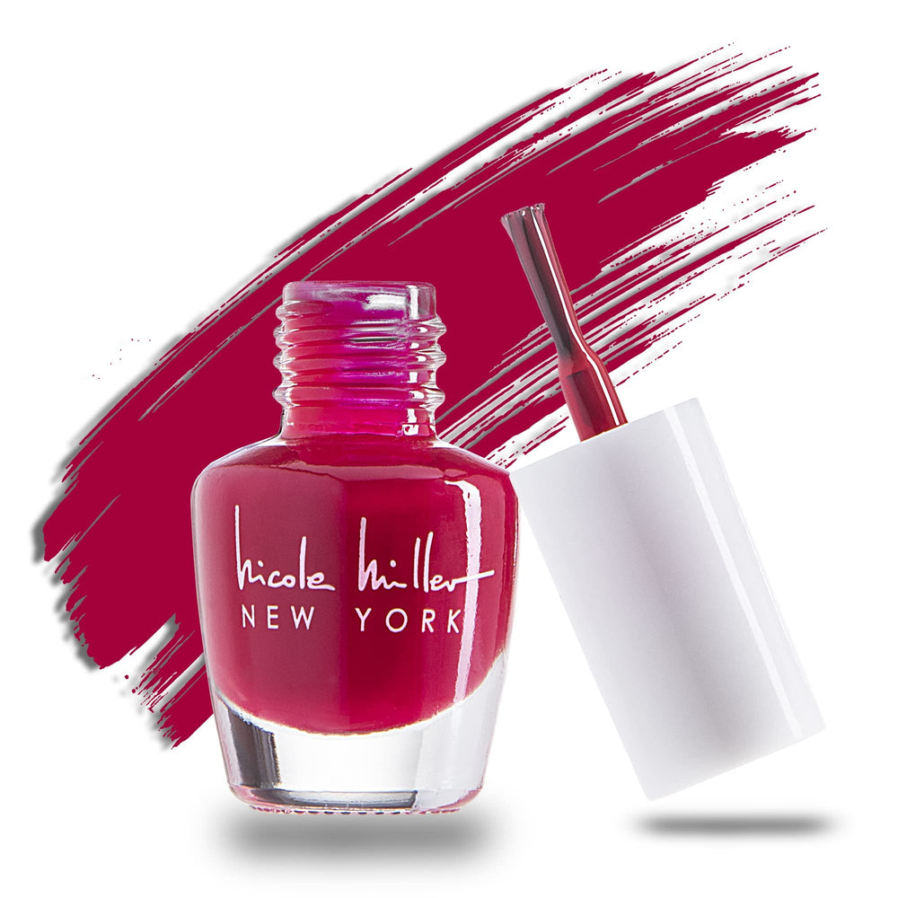 Nicole Miller New York mini nail polish set color swatches showcased for seasonal nail looks.