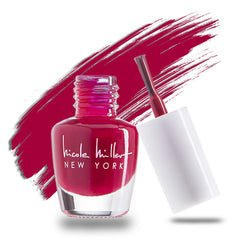 Nicole Miller New York mini nail polish set color swatches showcased for seasonal nail looks.