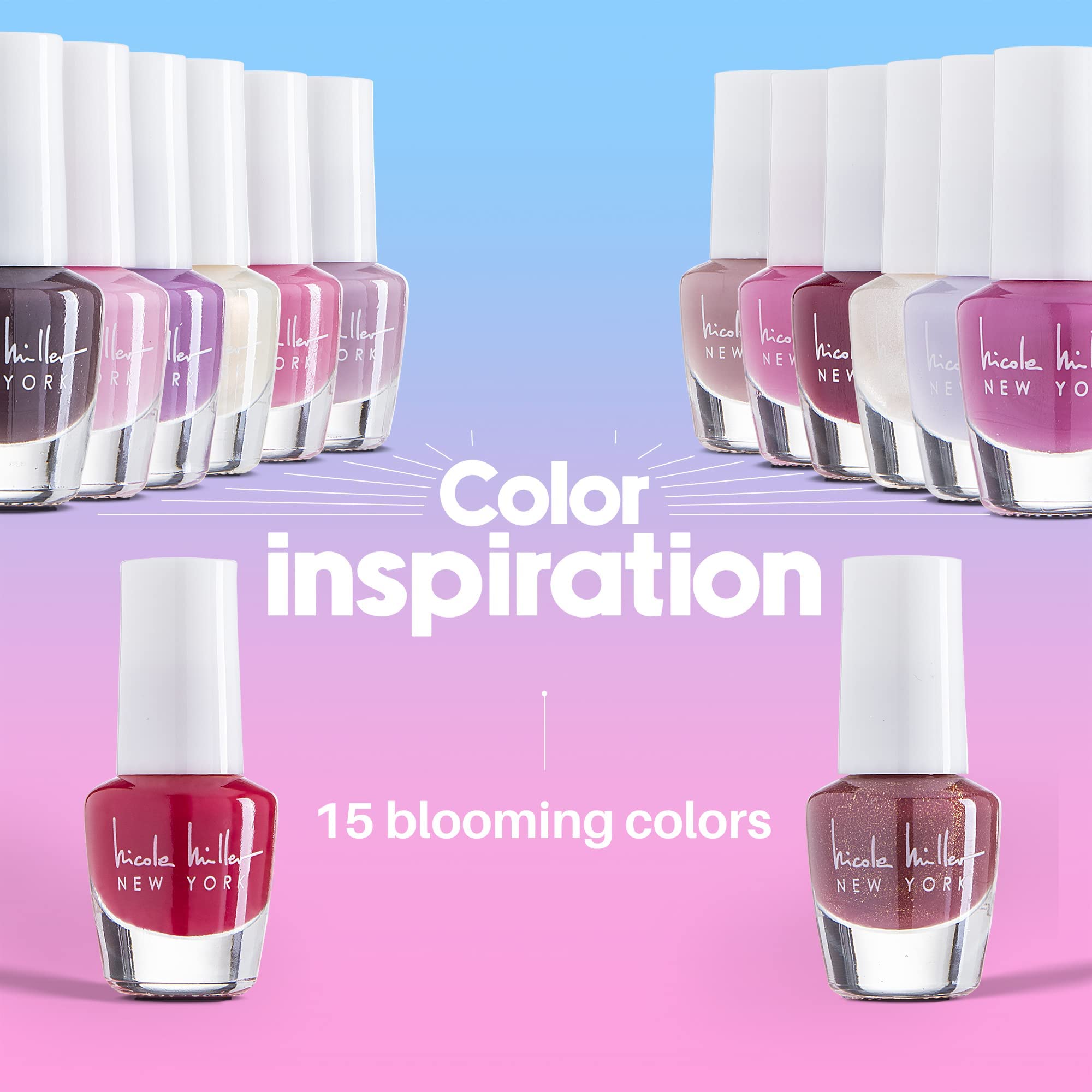 Nicole Miller New York mini nail polish set cruelty-free label and vegan-friendly formula.