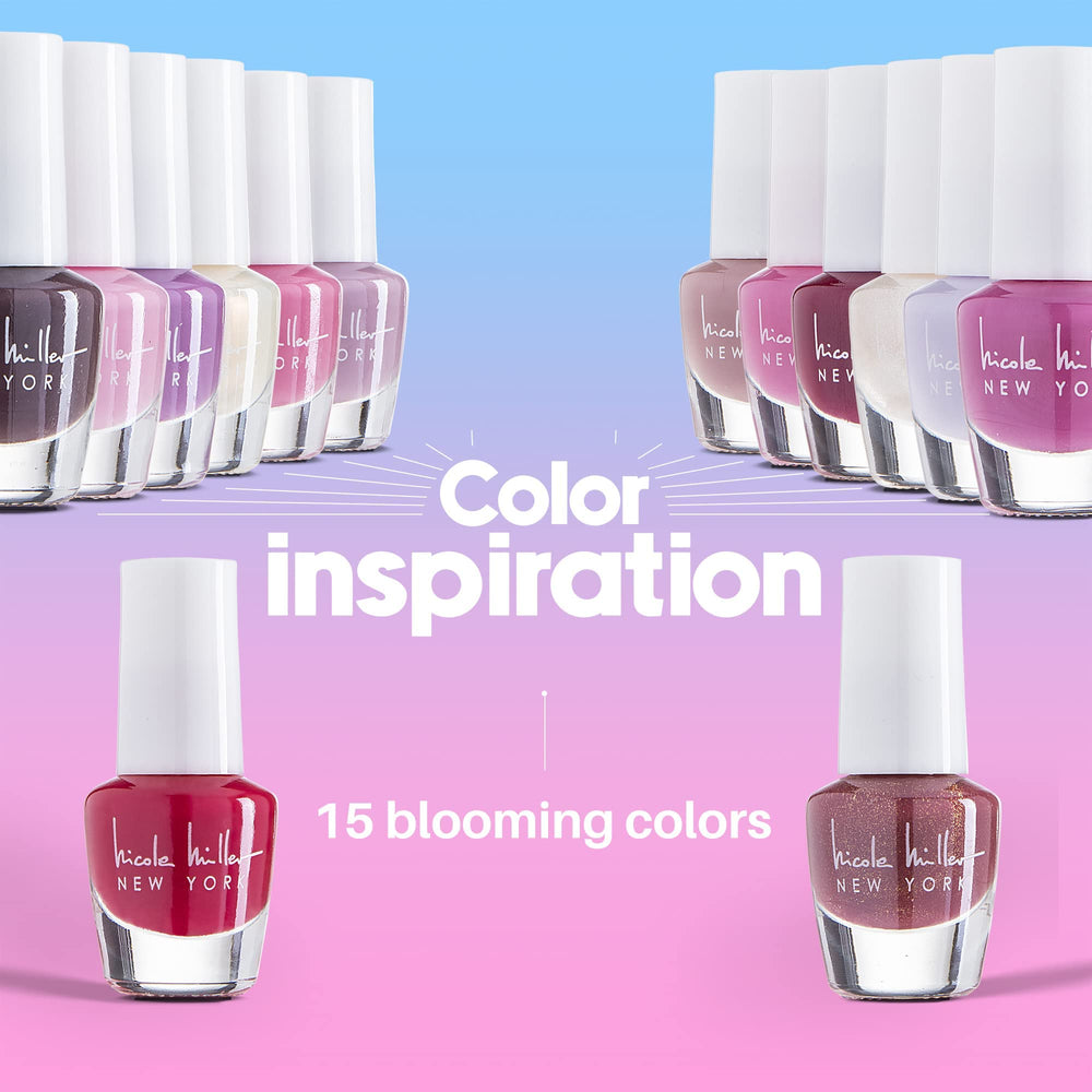 Nicole Miller New York mini nail polish set cruelty-free label and vegan-friendly formula.