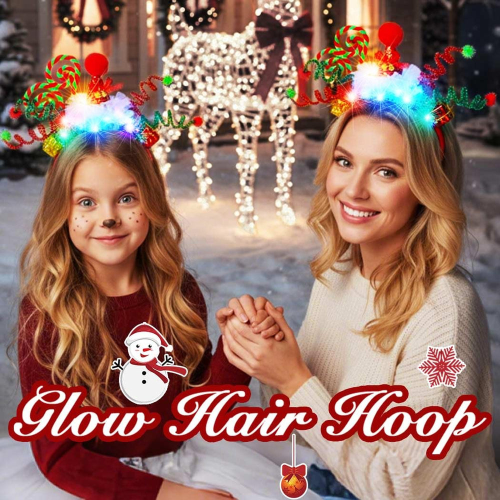 Nicute light up christmas headbands green 3 care and hand wash friendly