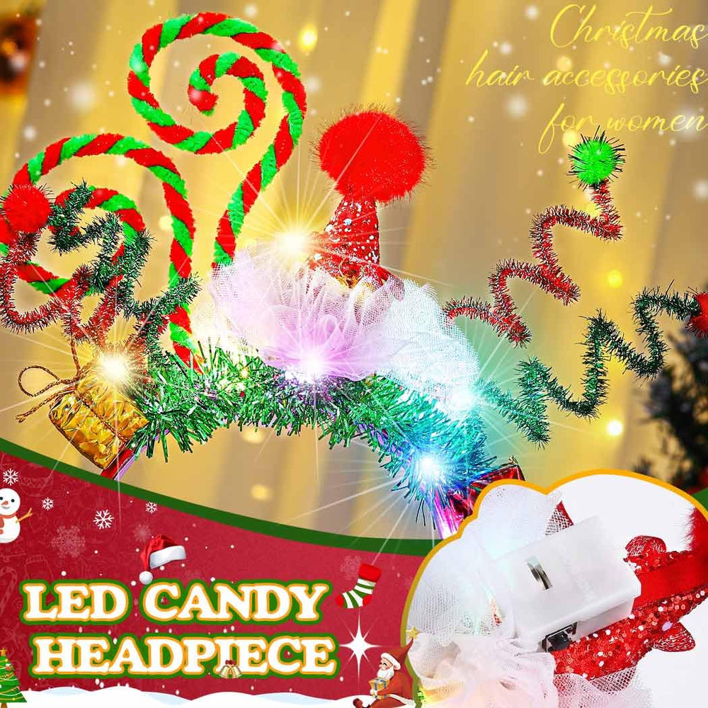 Nicute light up christmas headbands green 3 worn by child and adult for holiday fun