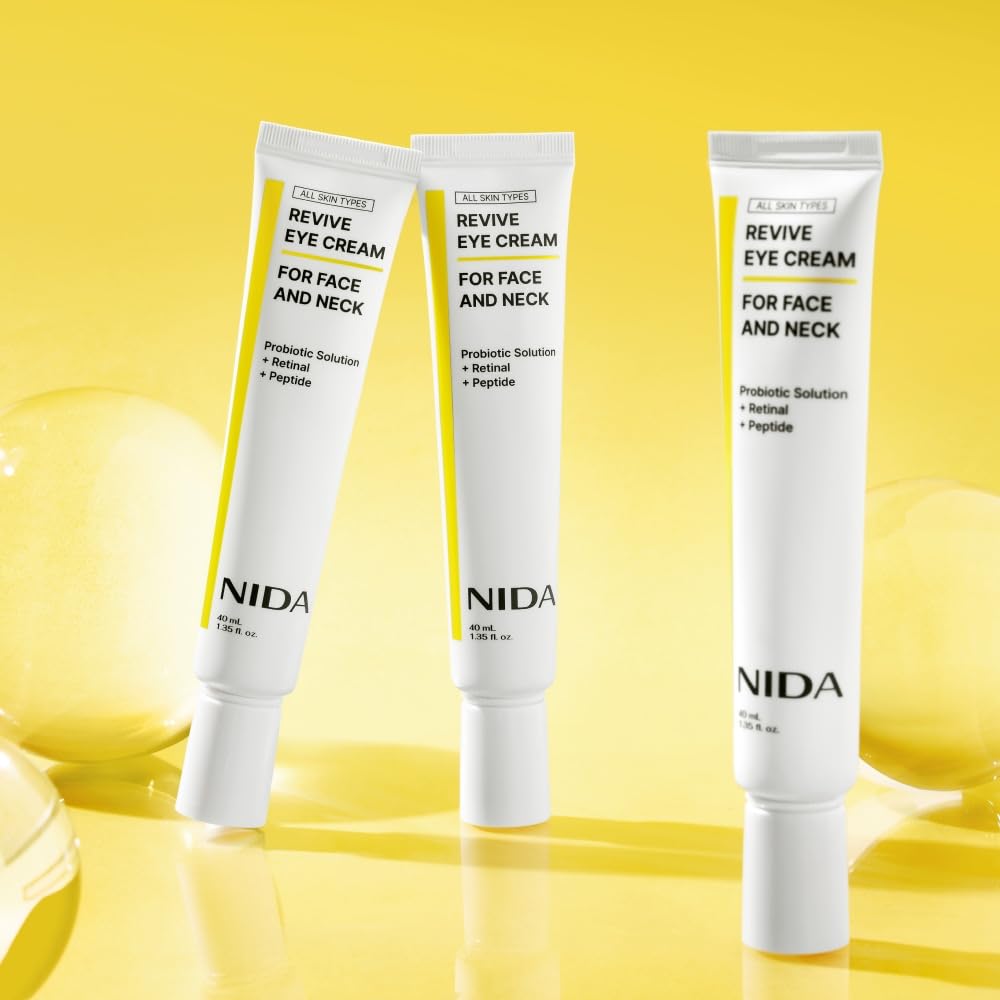 NIDA Revive Eye Cream skin closeup hints at refined texture and smoothness.