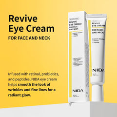NIDA Revive Eye Cream texture swirl highlights a nourishing, lightweight feel.