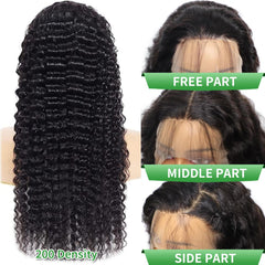Nidoneld deep wave wig side part highlights seamless blend