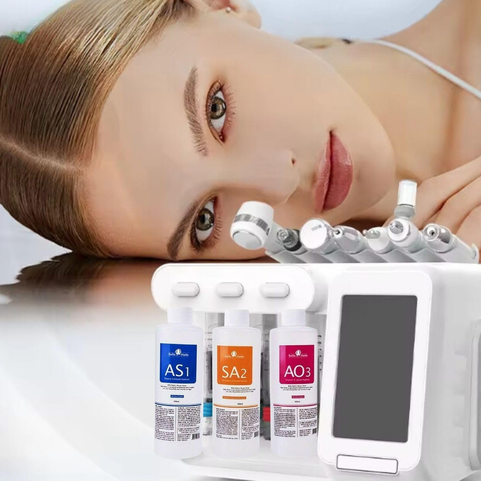 Nielies compact bottle packaging on spa counter for salon use