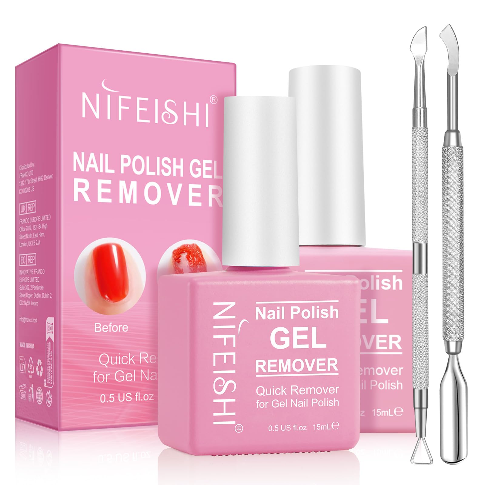 NIFEISHI gel polish remover bottle for quick, gentle removal