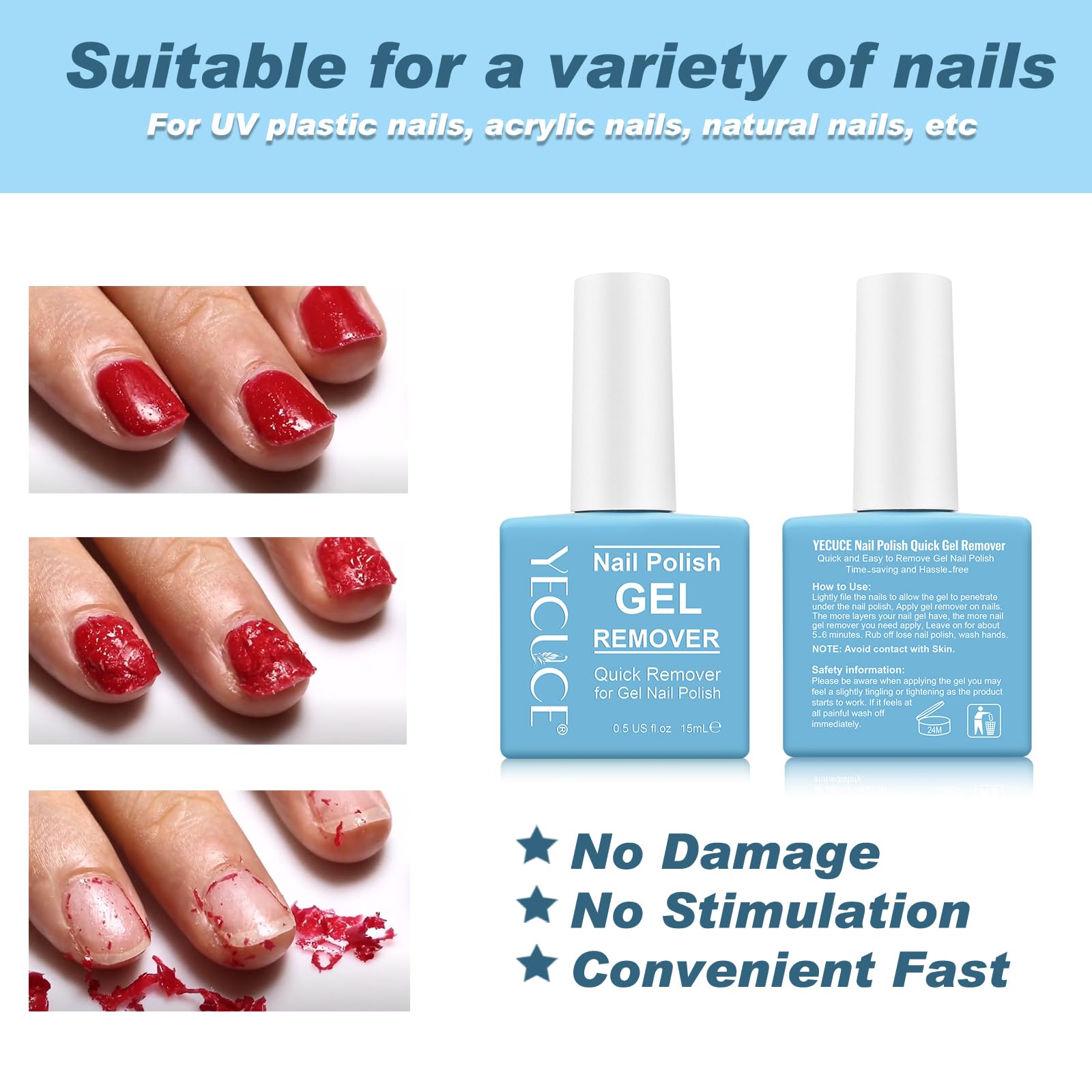 NIFEISHI remover-wait-3-5-minutes demonstrates fast lift of gel polish