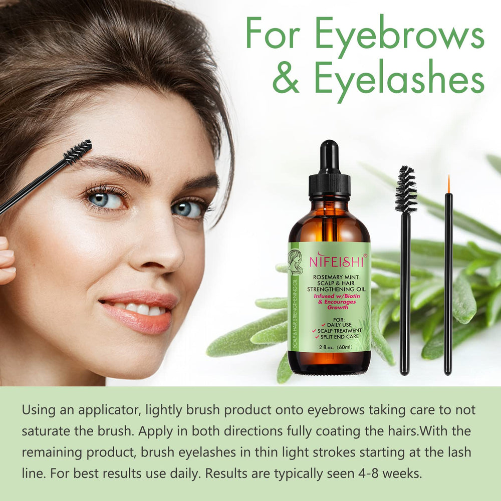 NIFEISHI rosemary oil with eyelashes brush for precise brow and lash application