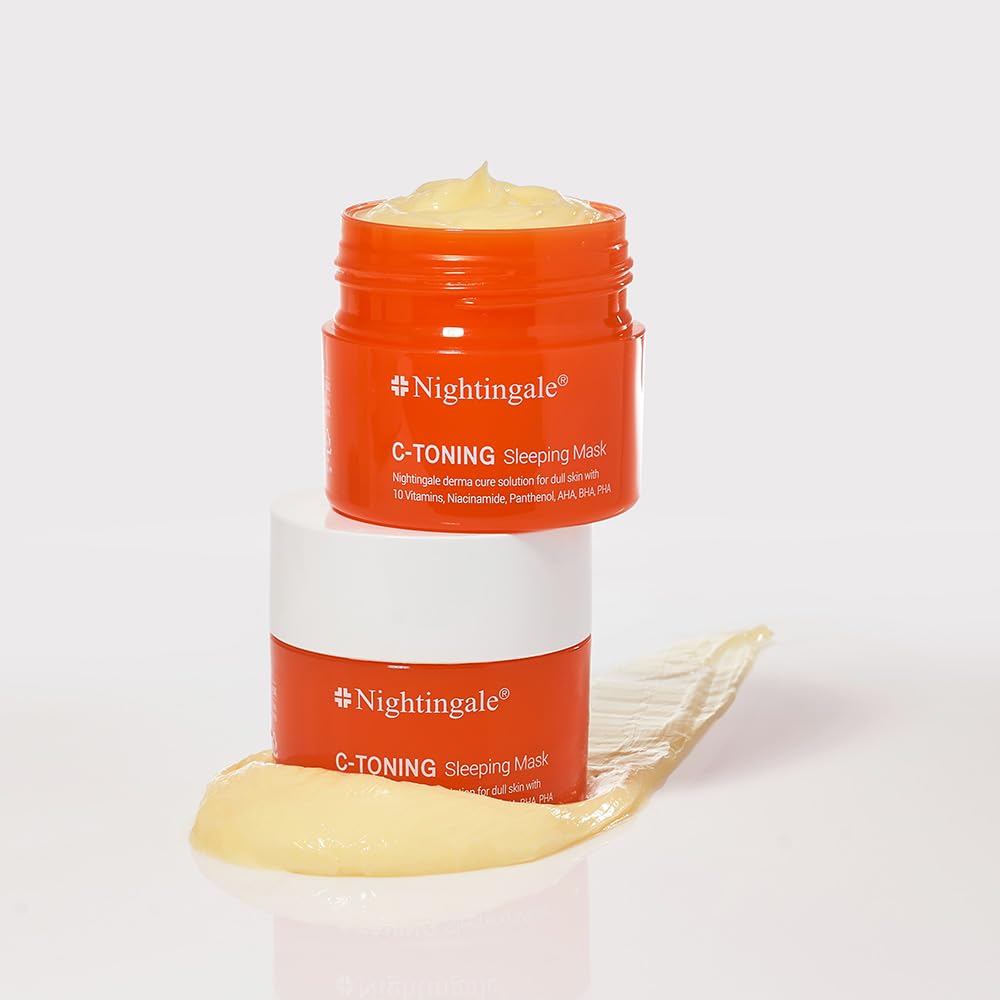 Nightingale C Toning Mask after use reveals hydrated skin.