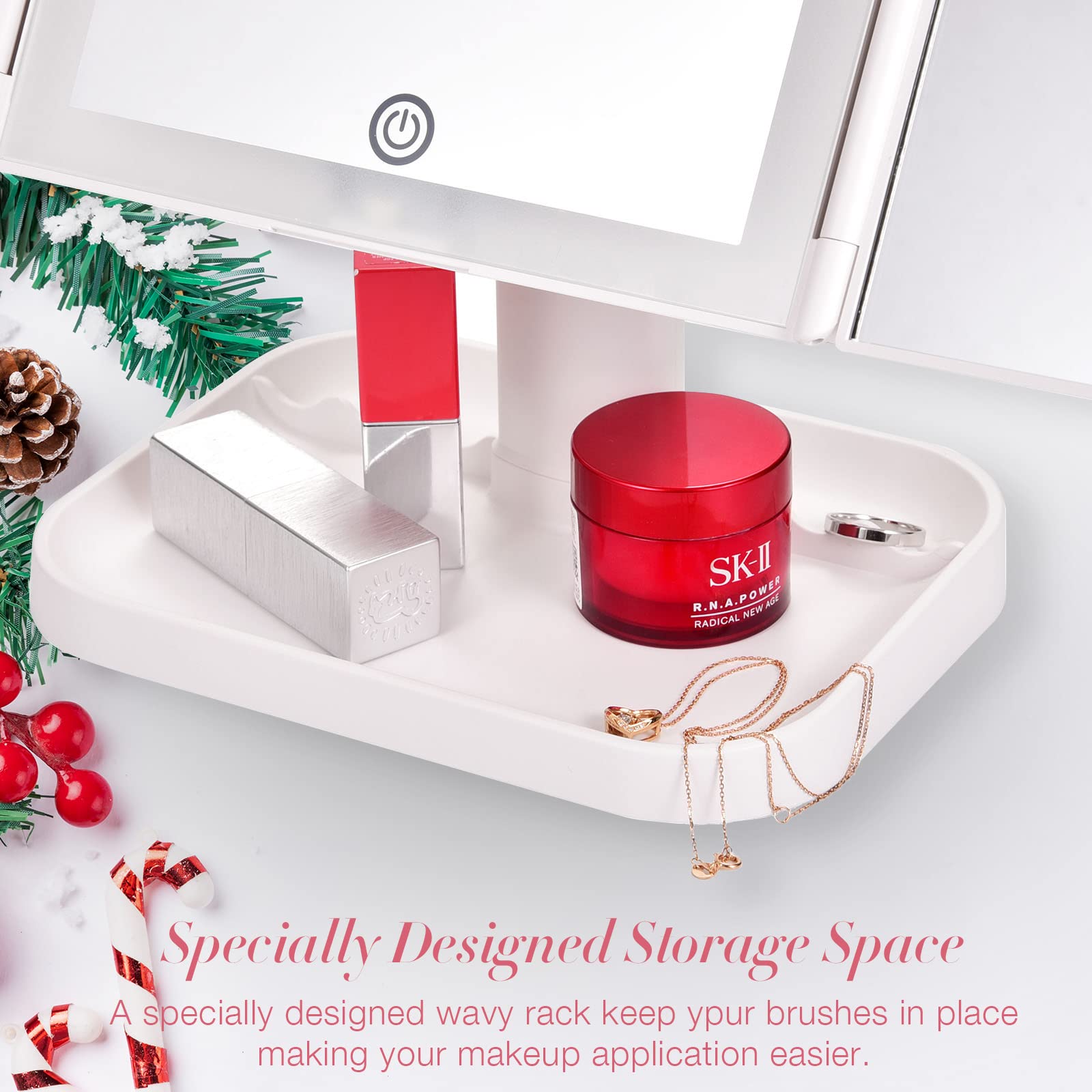 NIKKOMON makeup mirror 360-degree rotation feature