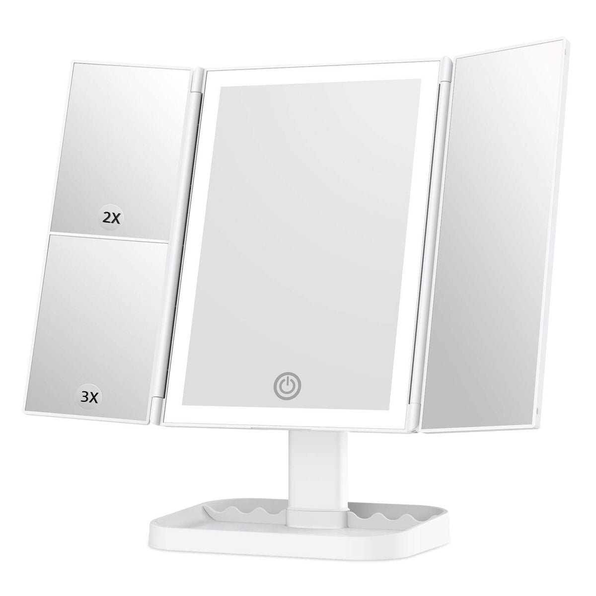 NIKKOMON makeup mirror with 72 LEDs for bright, even lighting