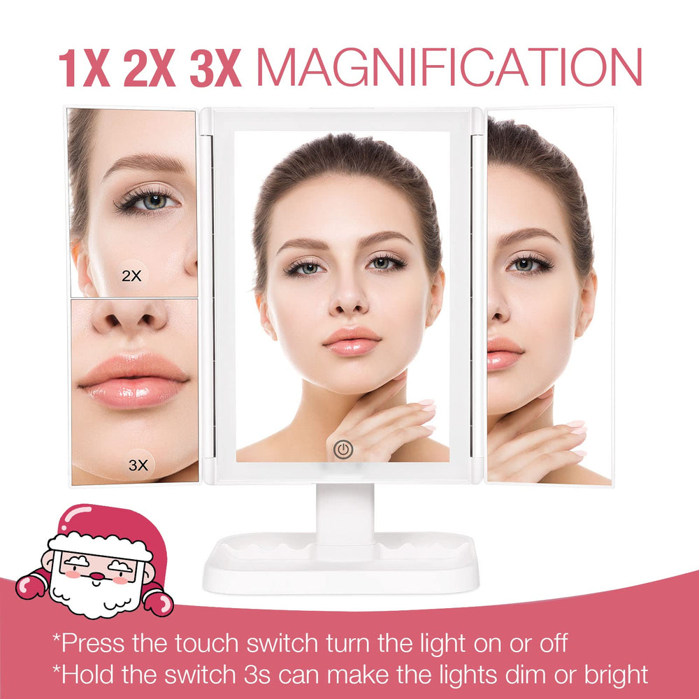 NIKKOMON makeup mirror magnification options 10x/3x/2x