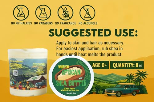 Nimba Foods Whipped Shea Butter bottle 8oz ready for daily skincare routines.