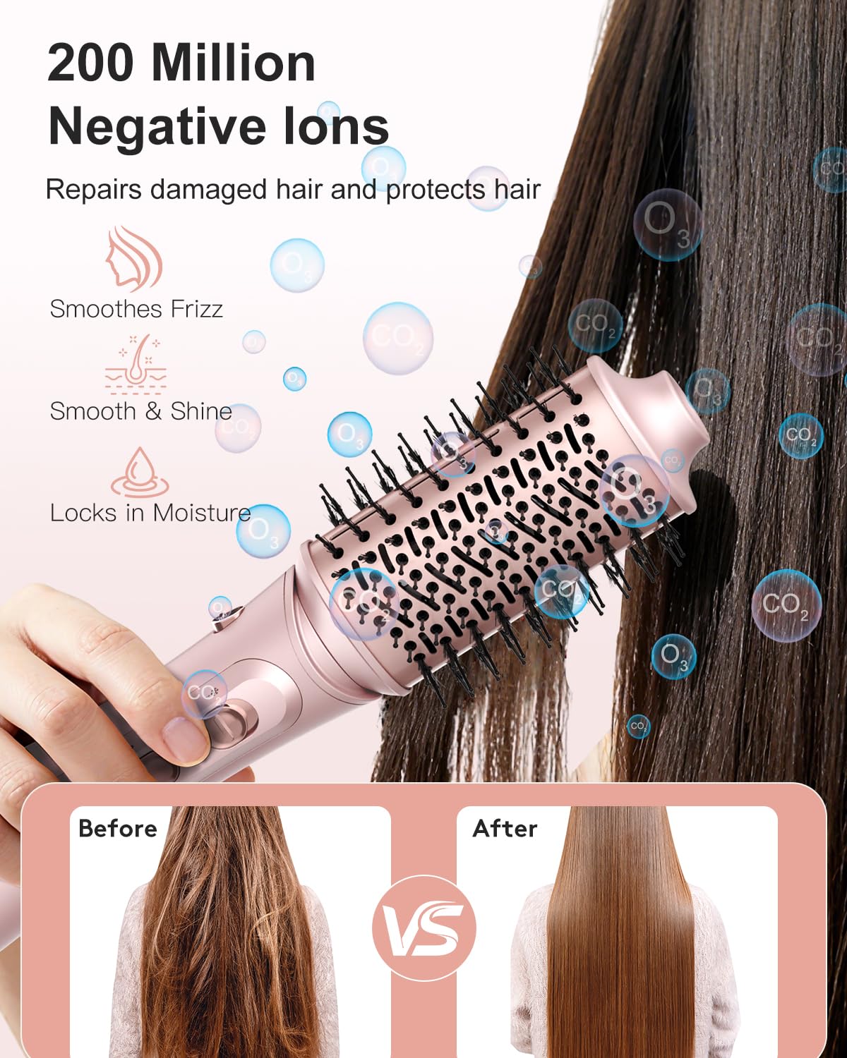 Nimmu Blow Dryer Brush Set one-hand control for easy temperature adjustments.