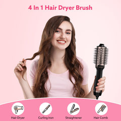 Nimmu hair dryer brush oval barrel closeup highlights 2.4-inch barrel for voluminous styling.