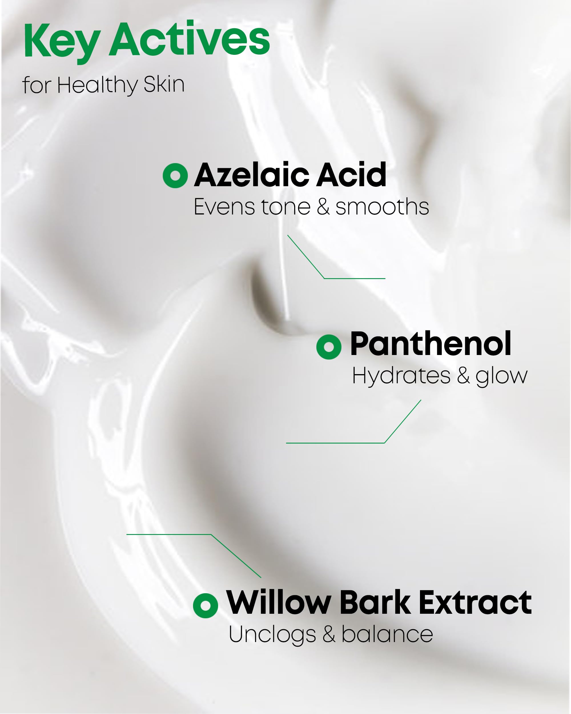NINELESS A-Control Azelaic Cream ingredient close-up emphasizes azelaic acid for blemish reduction