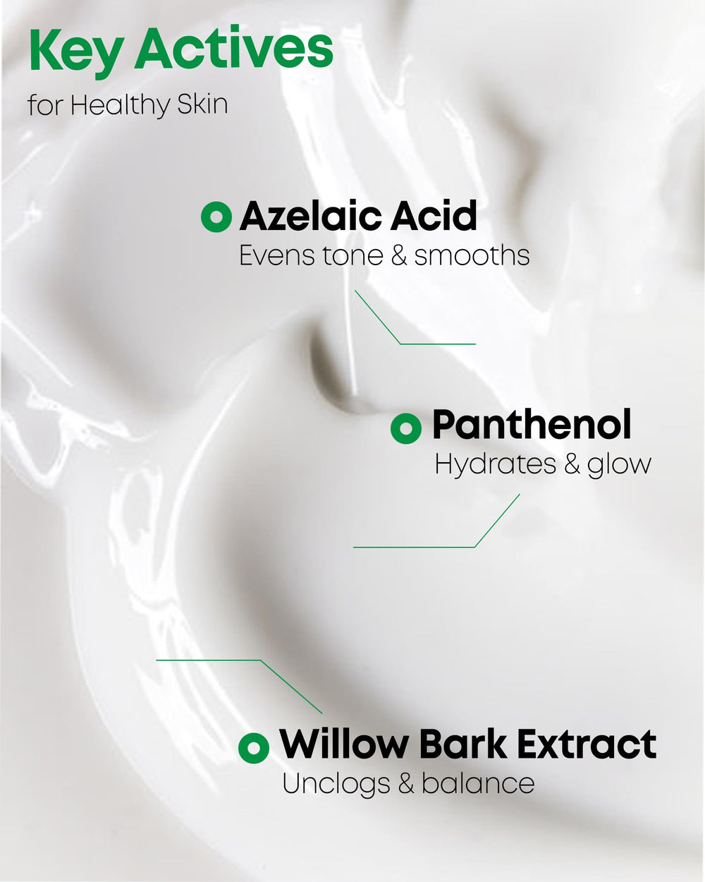 NINELESS A-Control Azelaic Cream ingredient close-up emphasizes azelaic acid for blemish reduction