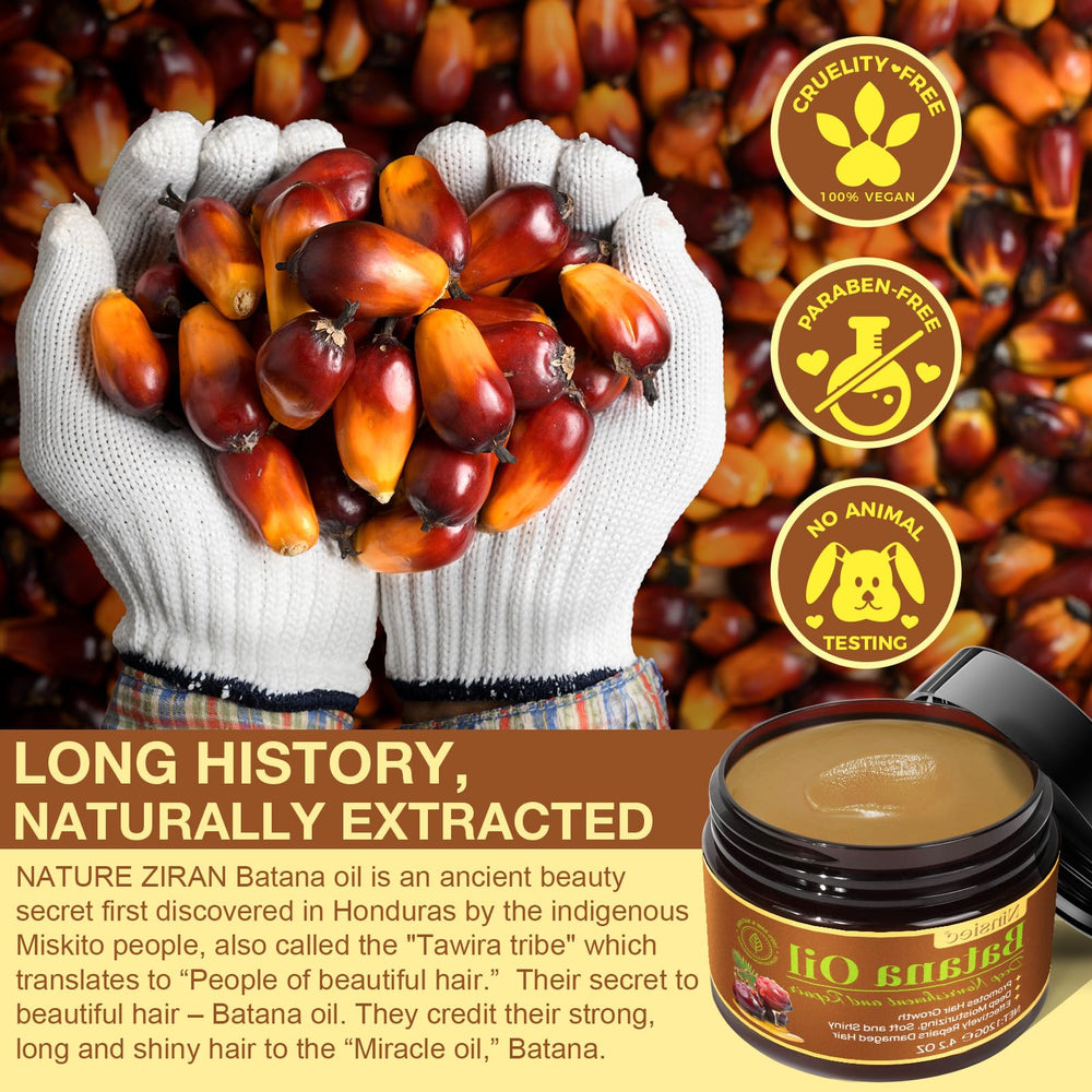Ninsiec Batana Oil dry-scalp care visual suggests soothing moisture.
