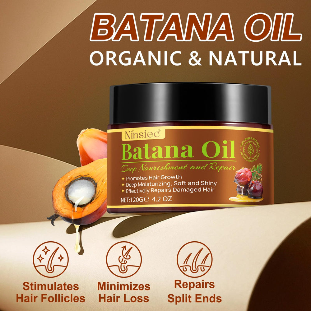 Ninsiec Batana Oil ingredients highlight rich nutrients for hair health.