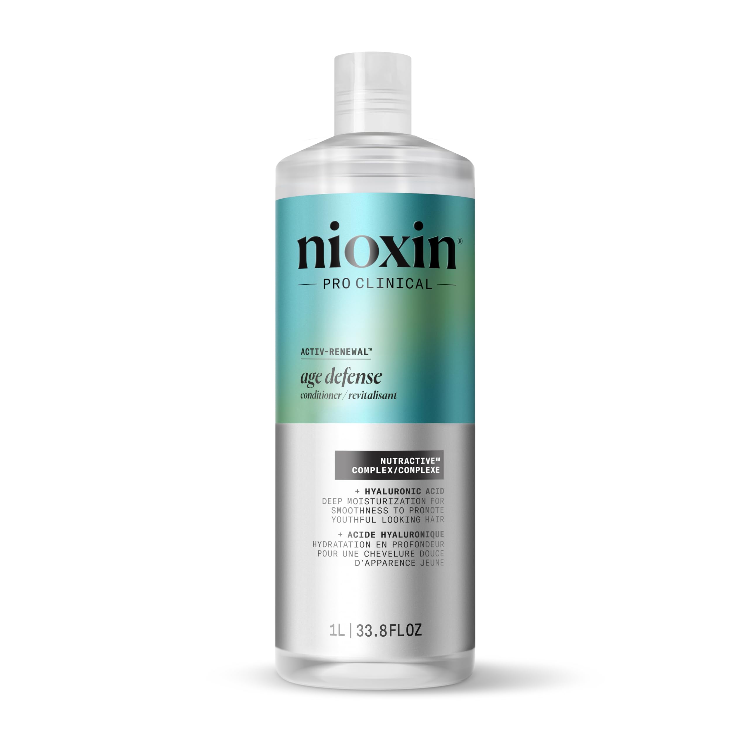 NIOXIN front bottle view showing label and size, clear product identification and benefit
