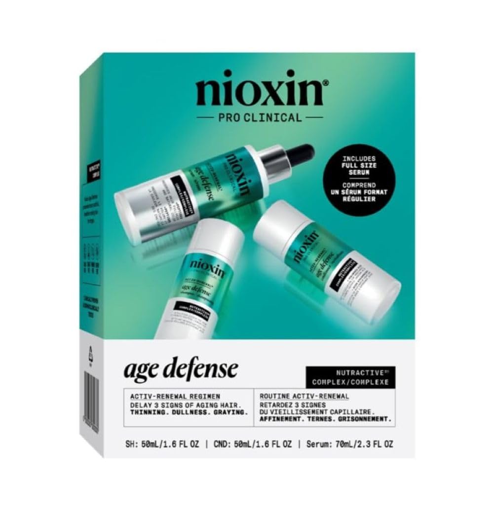 NIOXIN front packaging showing complete anti-aging kit benefits