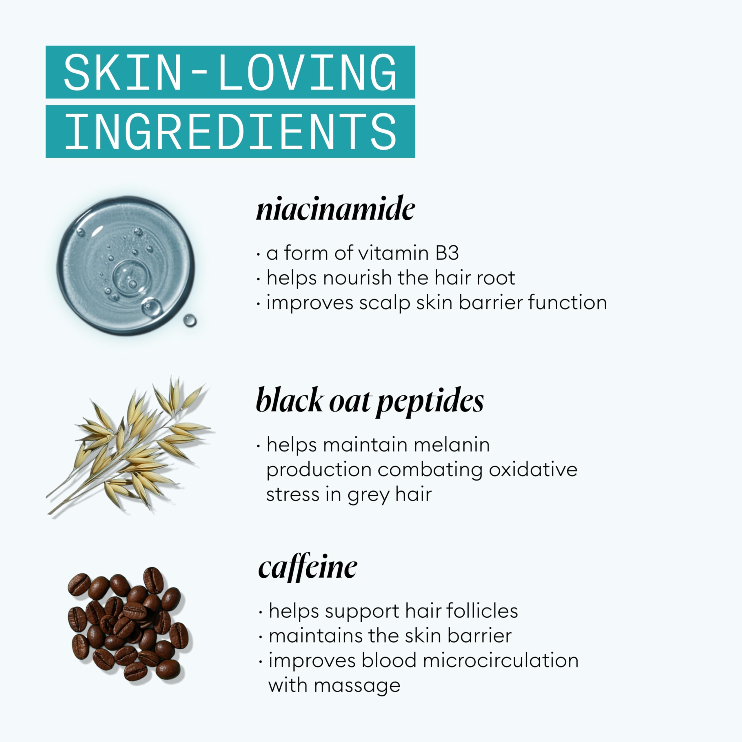 Close-up of black oat peptides image highlighting hair-strength benefit
