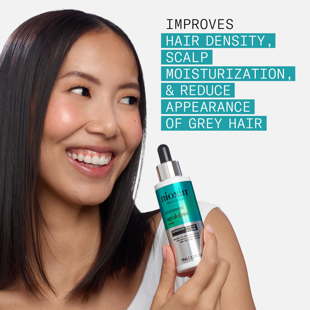 Nioxin serum texture on palm showing lightweight, non-greasy feel