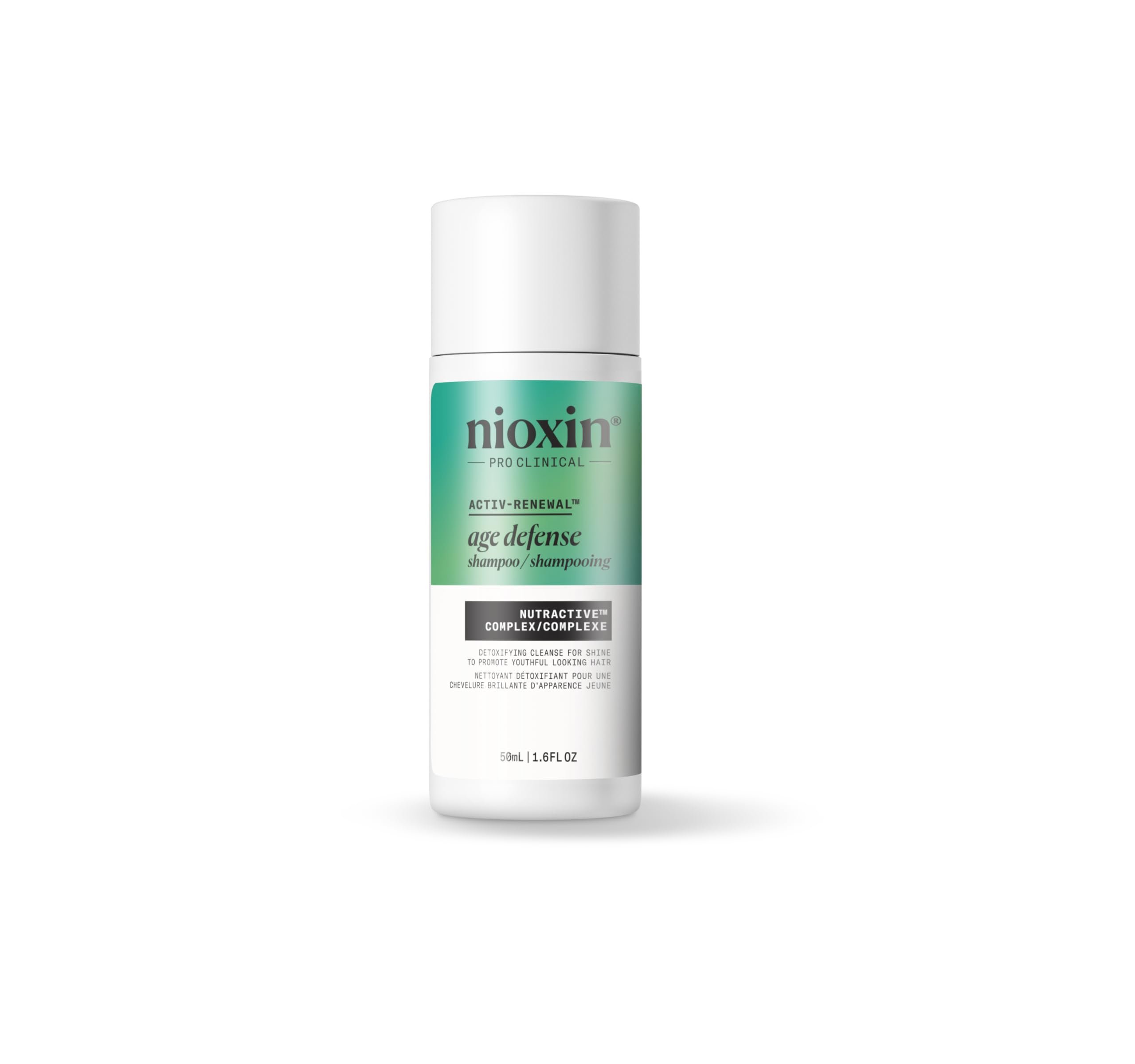 NIOXIN front packaging showing cleanser and brand, communicates freshness