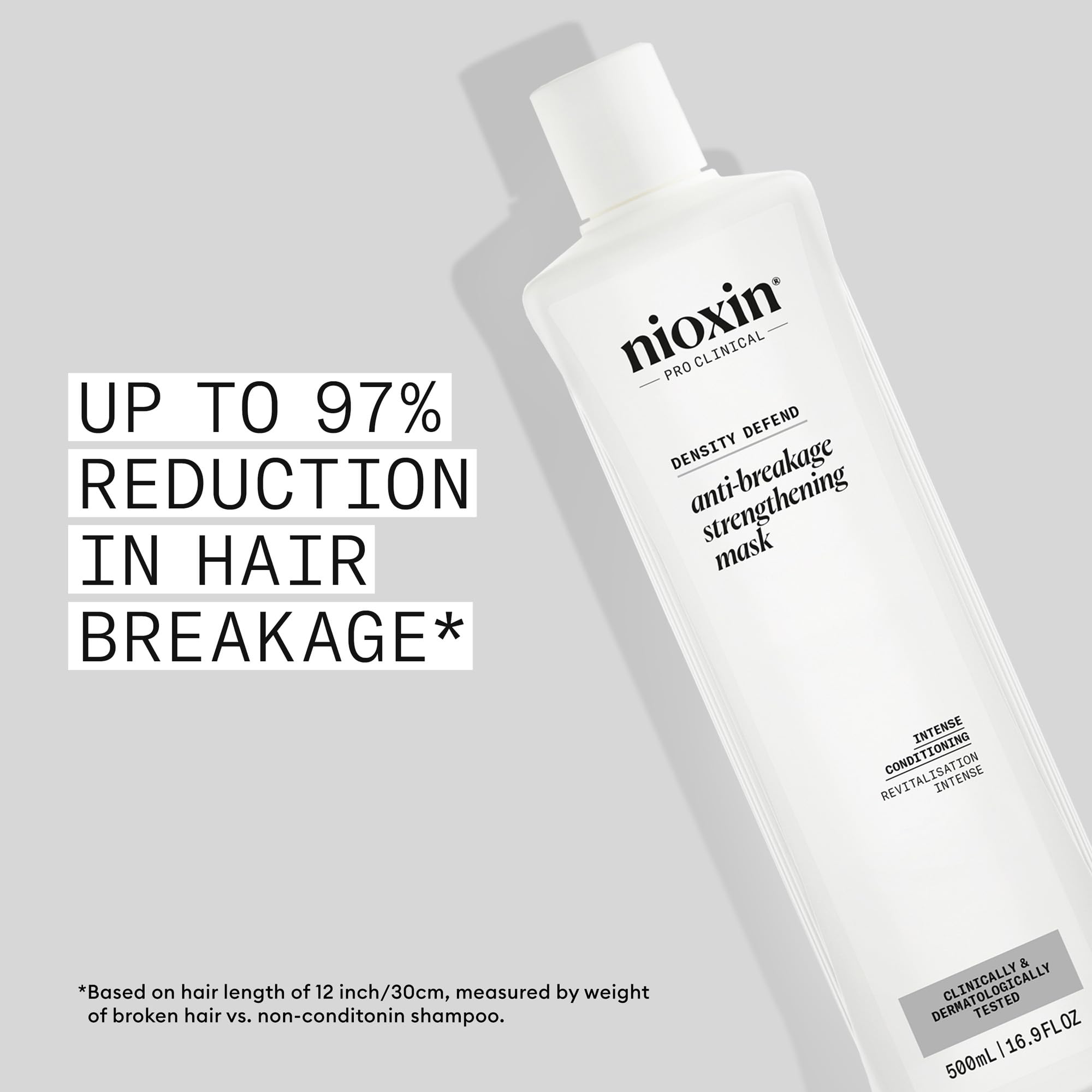 Nioxin being applied to wet hair in shower demonstrating easy use and protection
