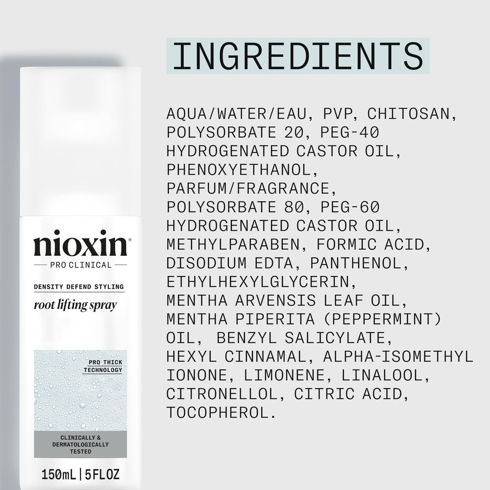 NIOXIN bottle next to hand to show 5.1 fl oz scale