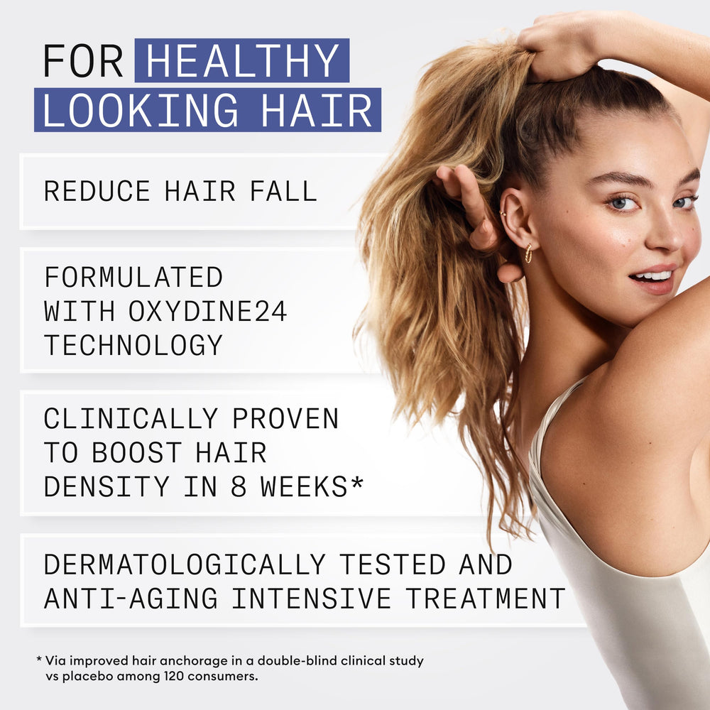 Nioxin bottle label detail highlighting product name and usage benefit