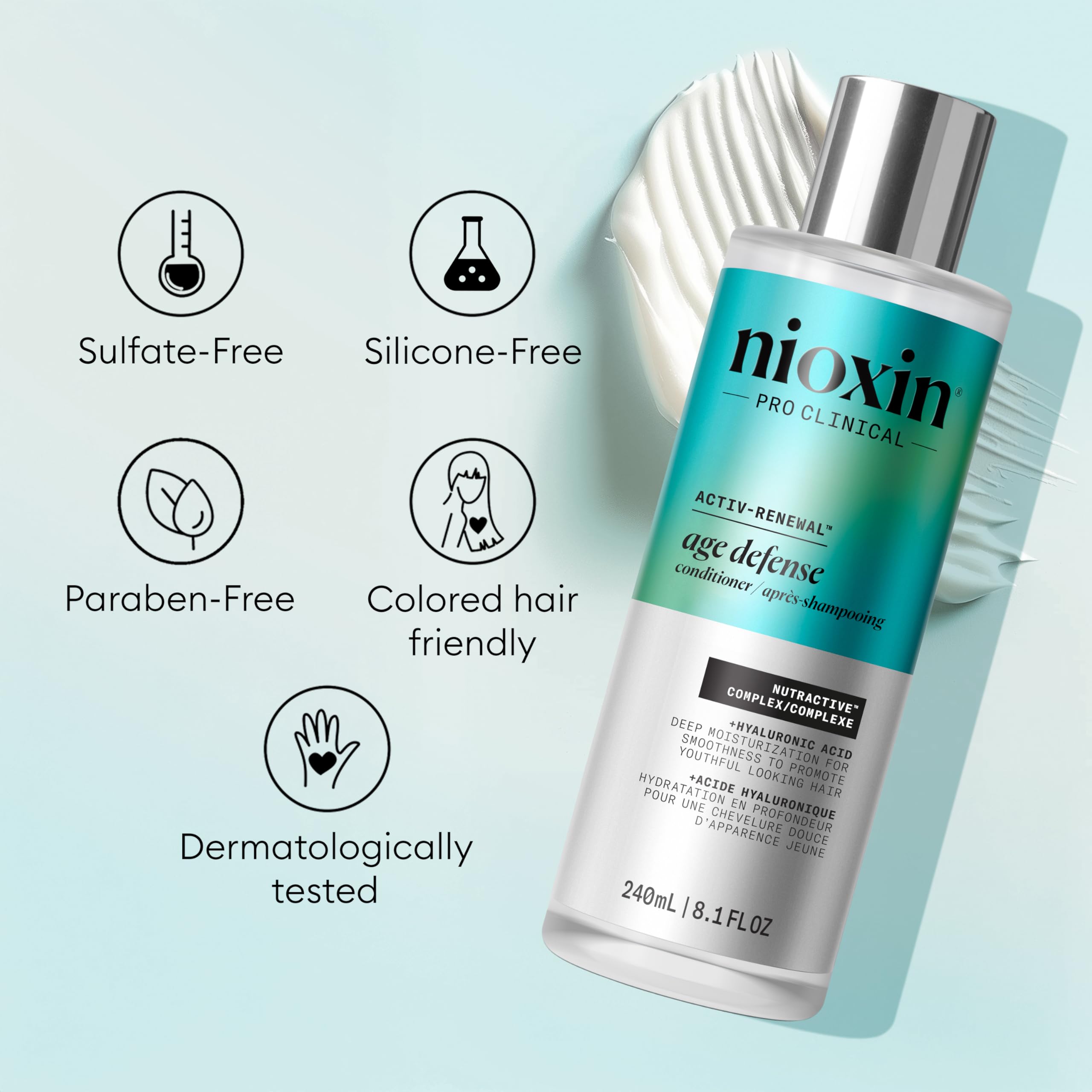 NIOXIN before and after hair texture comparison showing reduced breakage benefit
