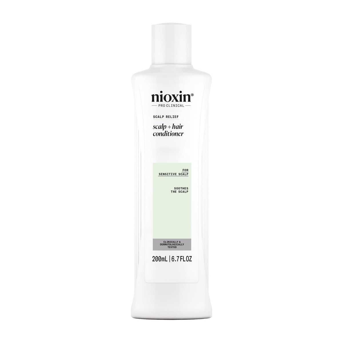 NIOXIN front packaging showing bottle and label, communicates gentle scalp care