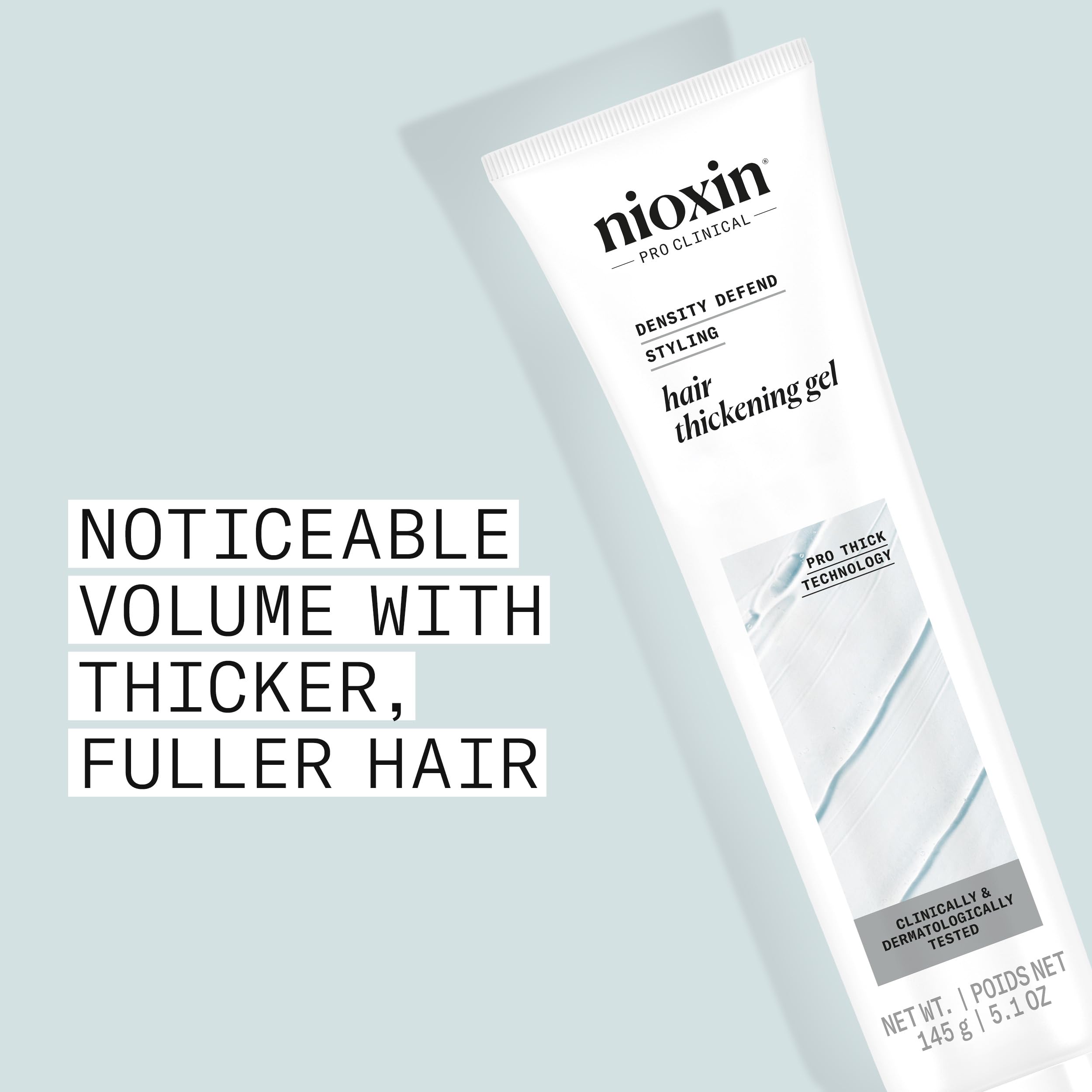 Nioxin gel texture close-up illustrating lightweight, non-sticky finish benefit