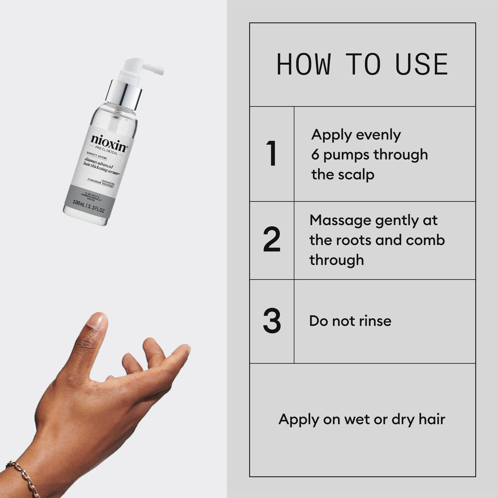 NIOXIN spreading serum through lengths to reduce breakage
