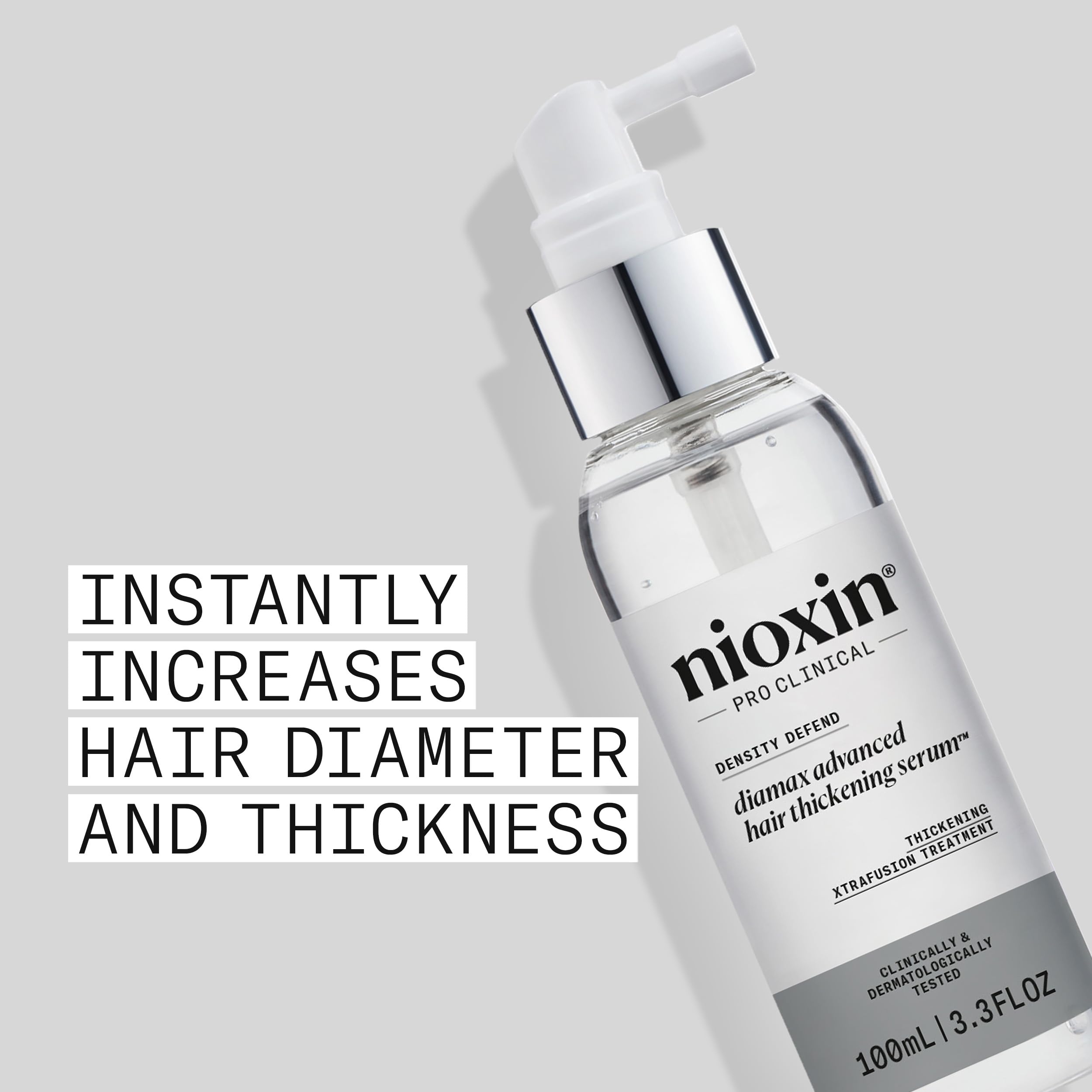 NIOXIN serum texture drop highlighting lightweight, non-greasy feel