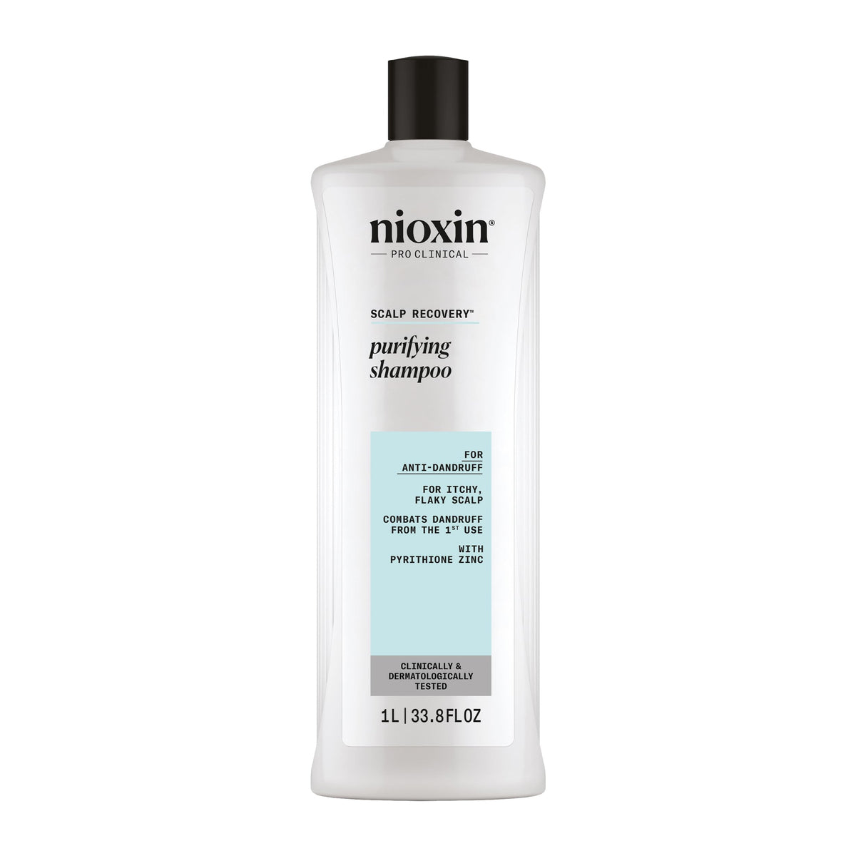 NIOXIN front bottle showing product benefit of dandruff relief