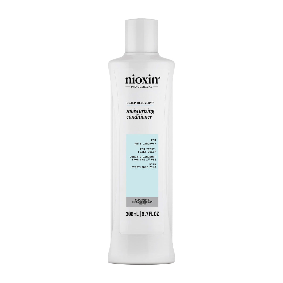 Nioxin front packaging showing 6.7 fl oz bottle and clear benefits
